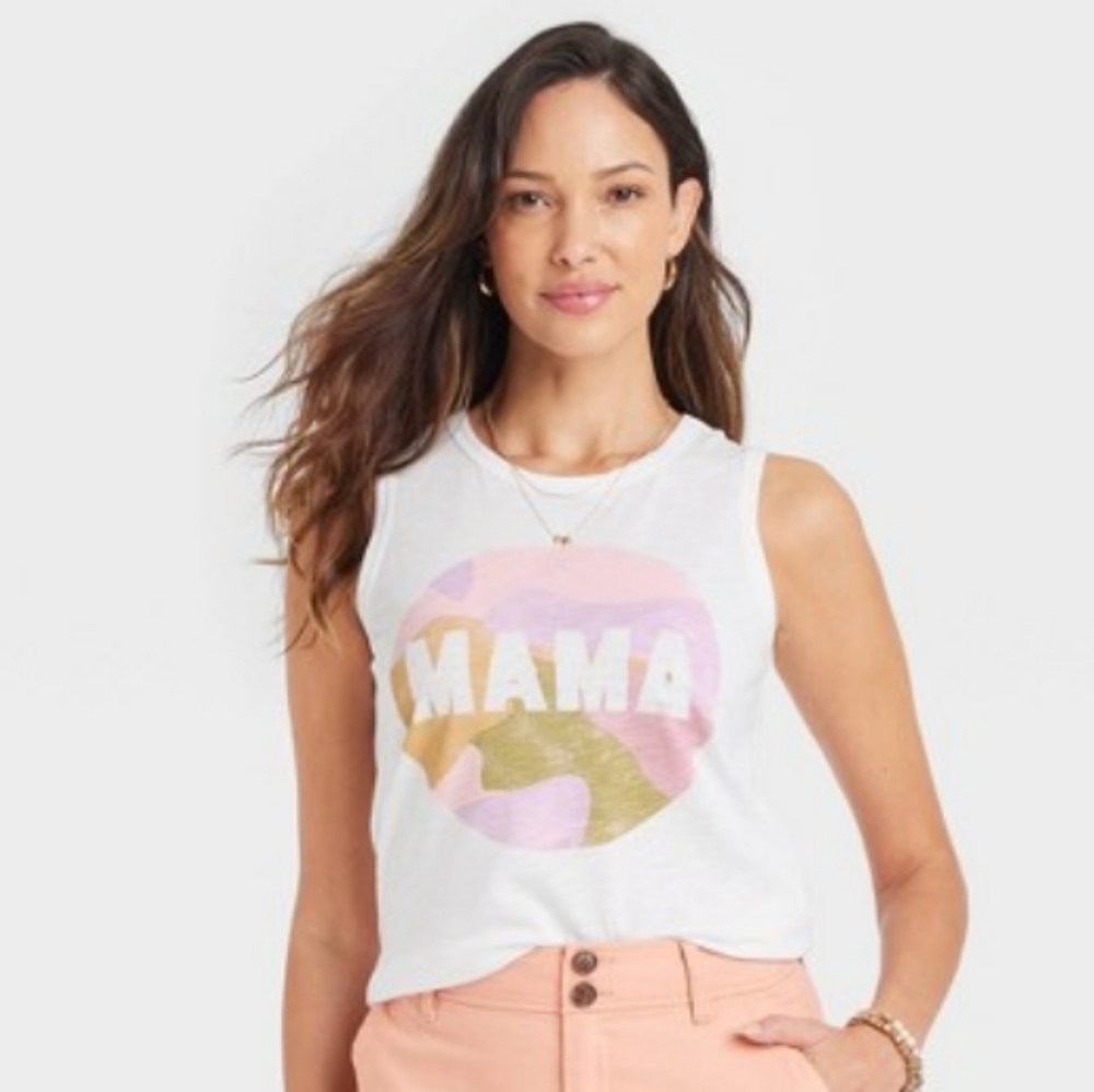 Mama Watercolor Graphic Tank Top